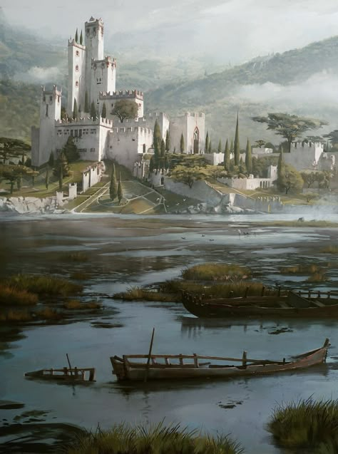 Fantasy Cities, Fantasy Locations, Castle Art, Location Inspiration, Landscape Concept, Fantasy Worlds, Fantasy Concept, Fantasy Castle, Fantasy City