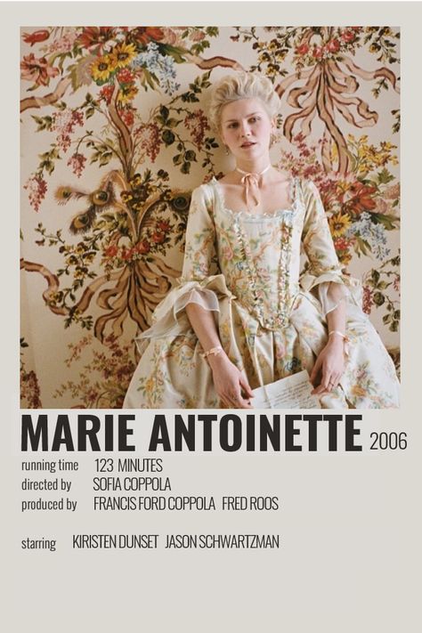 Marie Antoinette Movie Poster, Marie Antoinette Poster, Marie Antoinette Film, 1600 Dresses, Marie Antoinette Sofia Coppola, Minimalistic Polaroid Poster, Directed By Sofia Coppola, Marie Antoinette Aesthetic, Queen Marie Antoinette