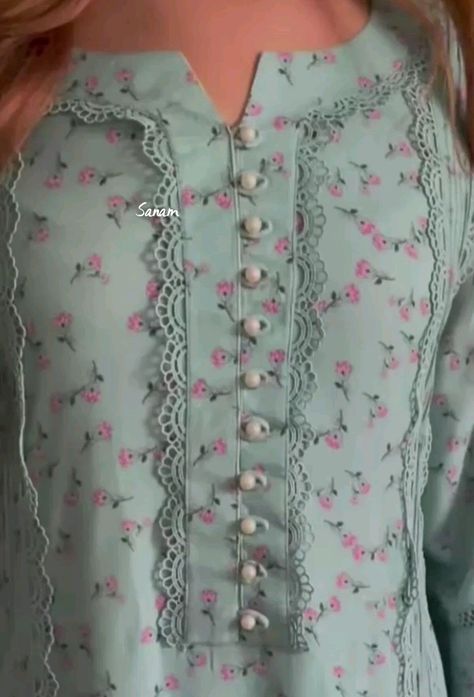 Kurthi Neck Design Overlap Neck Design, Summer Neck Design, New Latest Neck Design For Suit, Latest Neck Designs For Suits, Neck Design Suit, Neck Design Ideas, Latest Neck Design, Printed Kurti Designs, Clothing Pattern Design