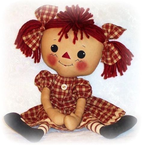 Raggedy Ann Doll Patterns Free | Oh Sew Dollin's Pattern Store : Doll & Softie Patterns Raggedy Doll, Sarah Ann, Rag Doll Pattern, Raggedy Ann Doll, Ann Doll, Raggedy Ann And Andy, Doll Sewing Patterns, Primitive Dolls, Sewing Dolls