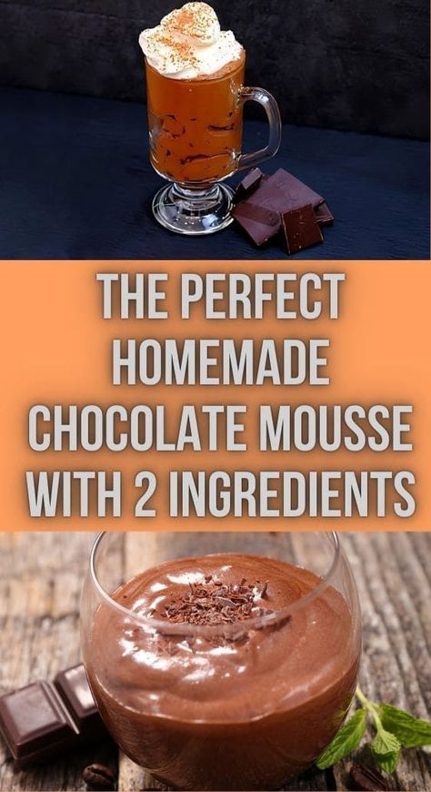 2 Ingredients Chocolate Mousse, 2 Ingredient Chocolate Mousse, Homemade Chocolate Mousse, 2 Ingredient Recipes, Chocolate Mousse Recipe, Vanilla Sugar, Chocolate Mousse, Homemade Chocolate, 2 Ingredients