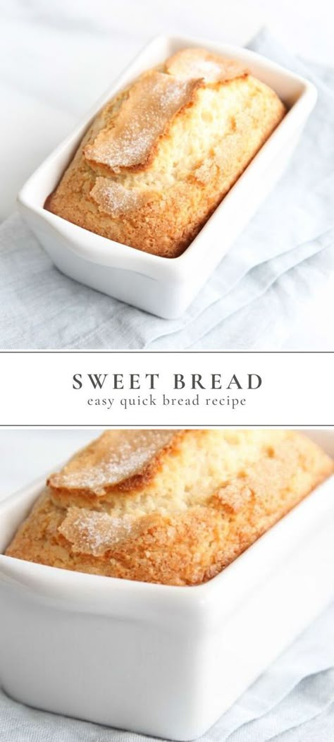 Simple Sweet Bread, Simple Sweet Bread Recipe, Easy Sweet Bread, Sweet Bread Recipe, Easy Quick Bread, Quick Bread Recipes Easy, Quick Bread Recipe, Sugar Bread, Pane Dolce