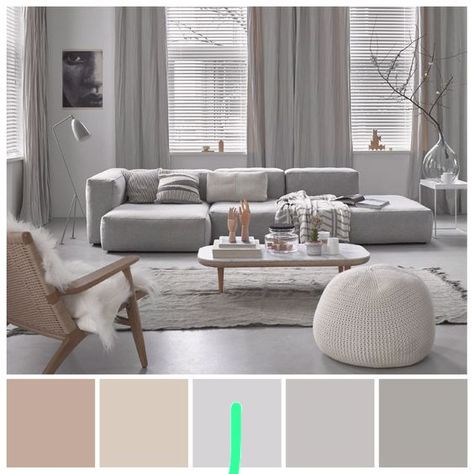 Gray Color Palette Living Room, Living Room Colour Ideas, Room Colour Ideas, House Color Schemes Interior, Modern Living Room Colors, Living Room Colour, Color Palette Living Room, Vibrant Living Room, Room Decor Living Room