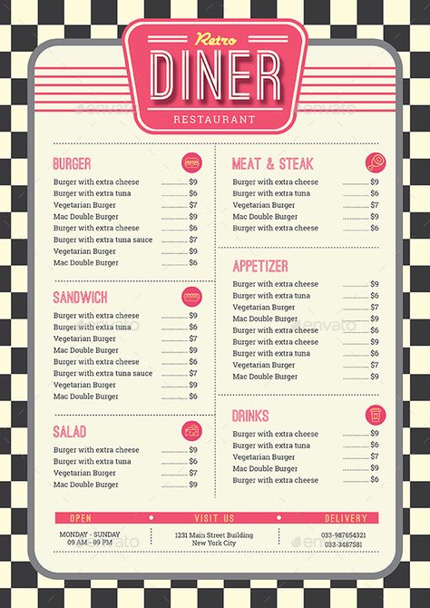 Menu Vintage, Diner Aesthetic, 1950s Diner, Diner Menu, Diner Restaurant, 50s Diner, Diner Decor, Retro Radios, Vintage Diner