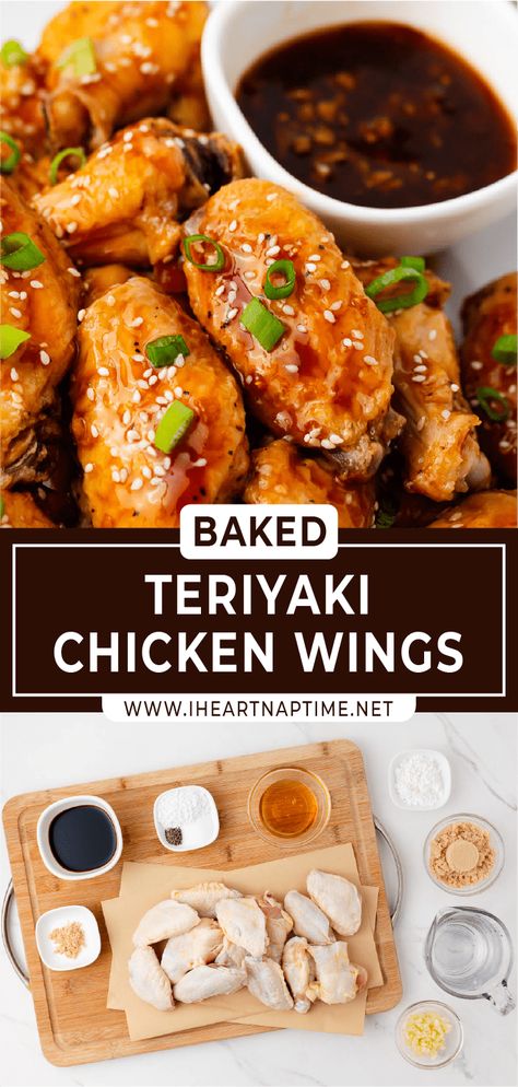 Chicken Wings Teriyaki Recipe, Honey Teriyaki Chicken Wings, Oven Baked Teriyaki Chicken Wings, Marinade For Chicken Wings Oven Baked, Easy Wings Recipe Ovens, Teriyaki Chicken Wings In The Oven, Oven Baked Wings Crispy, Crispy Wings In Oven, Easy Chicken Wings In The Oven