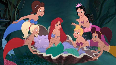 little mermaid sister scenes | That's the actual artwork...it just sucks. So here are some shots from ... Ariel And Her Sisters, Disney Mermaids, Ariels Sisters, Disney Mermaid, The Little Mermaid 1989, Animation Disney, Ariel Disney, Ariel Mermaid, The Little Mermaid Ariel