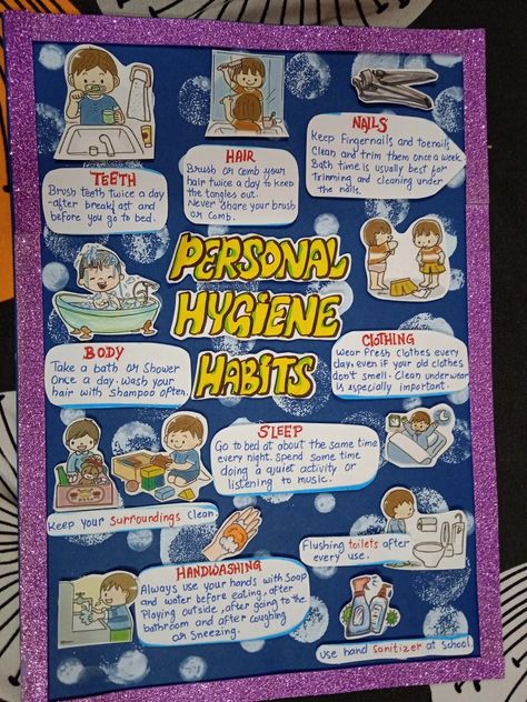 Health Hygiene Posters, Nursing Magazine Cover, Personal Hygiene Bulletin Board Ideas, Proper Hygiene Poster, Health And Hygiene Posters For Kids, Personal Hygiene Poster Ideas, Health And Hygiene Posters, Cleanliness Poster Ideas For Kids, Personal Hygiene Poster