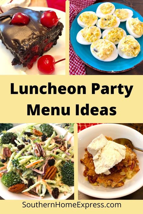 These luncheon party menu ideas are all easy and turn out delicious results. Pick a few and follow the recipes next time you host lunch. Lunch Party Ideas, Ladies Luncheon Menu Ideas, Lunch Party Menu, Luncheon Recipes, Party Menu Ideas, Luncheon Menu, Fancy Lunches, Spring Lunch, Luncheon Ideas