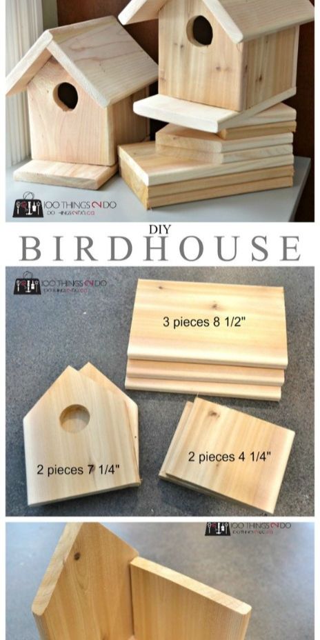 Diy Wooden Projects Printable Woodworking Plans, Wood Birdhouses, Woodworking Projects Furniture, Woodworking Plans Beginner, Woodworking For Kids, Free Woodworking Plans, Bird Houses Diy, Woodworking Plans Diy, Woodworking Projects That Sell