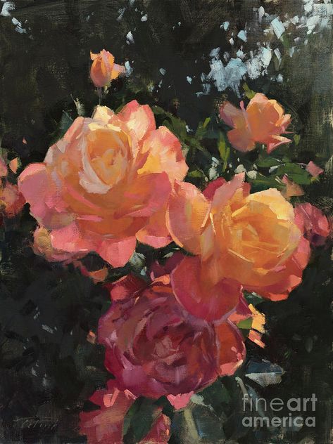 Rose Wall Art, Floral Oil Paintings, Floral Oil, Flower Paintings, Rose Painting, Ethereal Art, Rose Art, Painting Inspo, Original Fine Art