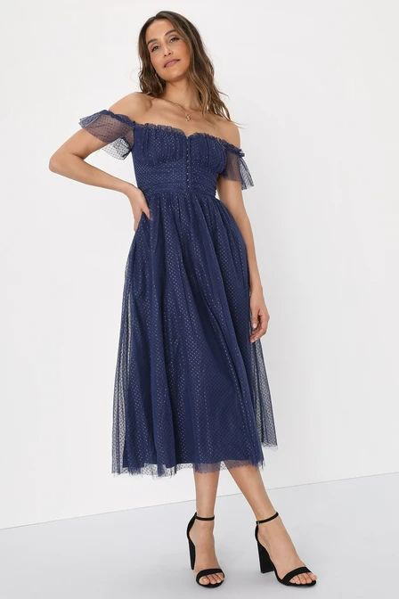 off the shoulder - Lulus Search Off The Shoulder Wedding Guest Dress, Bustier Midi Dress, Fall Outfits 2023, Custom Barbie, Blue Weddings, No Clothes, Summer Brunch, Casual Formal Dresses, Midnight Garden