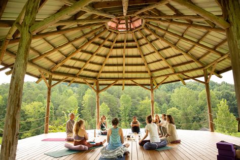 Seven Springs Holistic Retreats - Home Retreat House Ideas, Outdoor Yoga Studio, Holistic Retreat, Yoga And Meditation Space, Holistic Center, Spiritual Center, Retreat Home, Yoga Shala, Outdoor Gathering Space