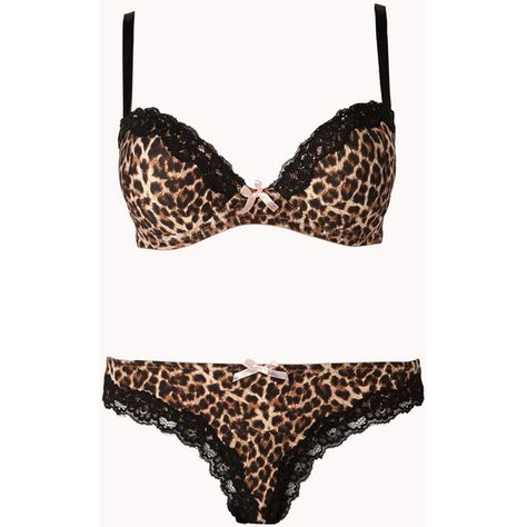 Forever 21 Women's  Ultra Leopard Push-Up Bra Set ($11) ❤ liked on Polyvore featuring intimates, bras, lingerie, undergarments, underwear, intimo, leopard bra, leopard lingerie, leopard print bra and lingerie bra Leopard Lingerie, Womens Tankini Swimwear, Leopard Print Bra, Bra Outfit, Clueless Outfits, Printed Bras, Cute Bras, Jewelry Outfit, Bras And Panties