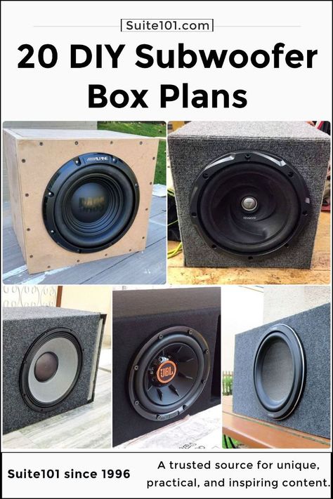 20 Free DIY Subwoofer Box Plans to Build Your Own 12 Inch Subwoofer Box Plan, Diy Subwoofer Box Design, Diy Speaker Box Ideas, 8 Inch Subwoofer Box, 12 Subwoofer Box, Diy Soundbar, Subwoofer Box Diy, Truck Subwoofer Box, 12 Inch Subwoofer Box