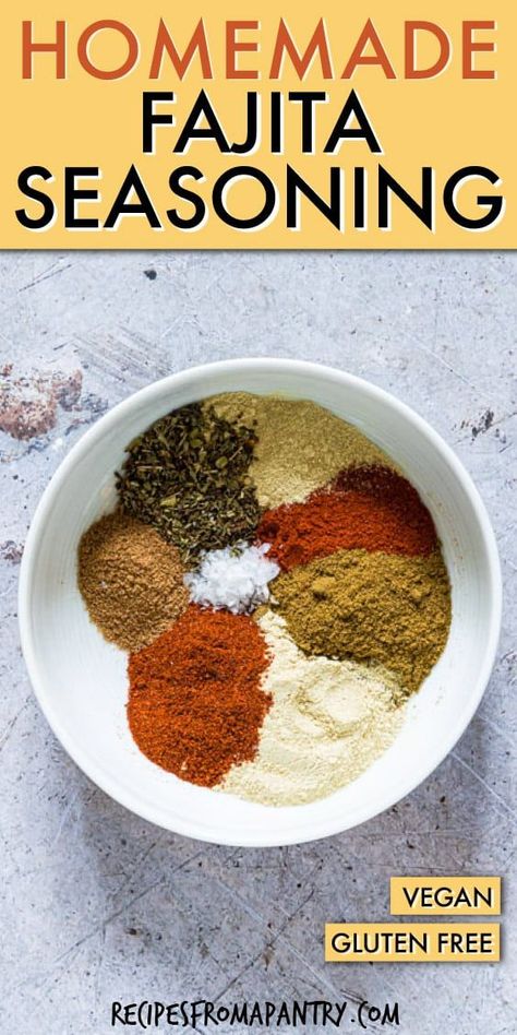 Homemade Fajitas, Fajitas Chicken, Fajita Seasoning Recipe, Fajita Mix, Fajita Seasoning Mix, Fajita Spices, Homemade Fajita Seasoning, Store Cupboard, Spice Mix Recipes