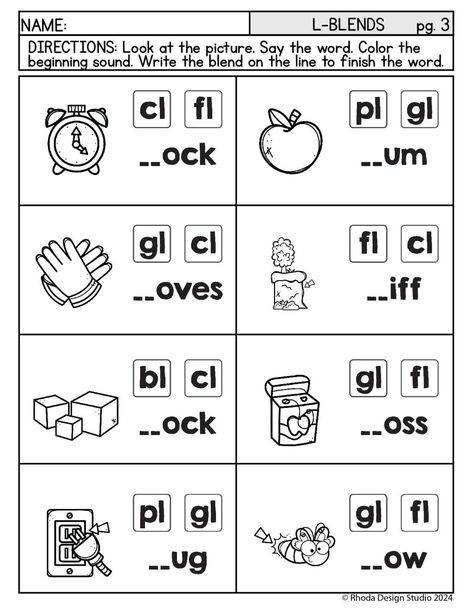 Free L-Blend Worksheets: Practice Beginning Consonant Blends Blend Sound Worksheets, Diagraphs And Blends Worksheets Free, Beginning Blends Worksheets Free, Blend Words Worksheets, L Blends Worksheets, L Blends Activities, Reading Blends, Beginning Blends Worksheets, Phonics Blends Worksheets