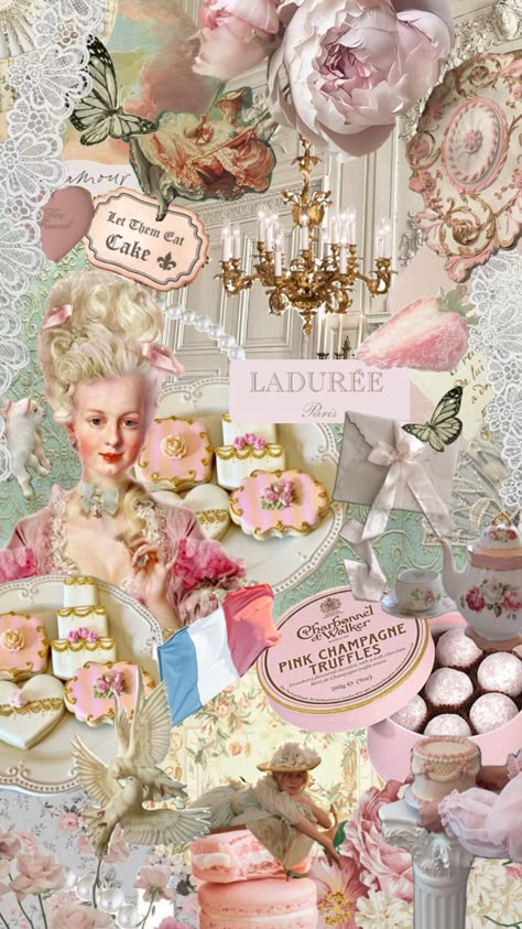 Marie Antoinette Aesthetic, Marie Antoinette Party, Valentines Wallpaper Iphone, Cake Wallpaper, Laduree Paris, Flowers Fashion, Pink Aura, Vibes Wallpaper, Valentines Wallpaper