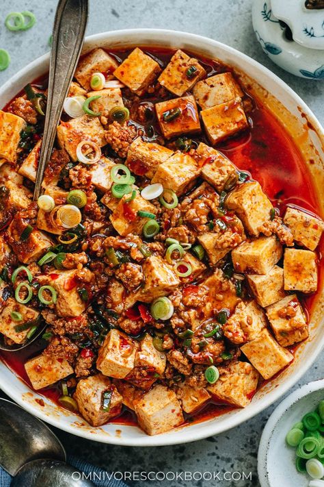 Authentic Mapo Tofu (麻婆豆腐) - Omnivore's Cookbook Mapo Tofu Recipe Easy, Mapo Tofu Recipe, Tofu Sauce, Soft Tofu, Mapo Tofu, Authentic Chinese Recipes, Weekday Dinner, Tofu Recipe, Tofu Dishes