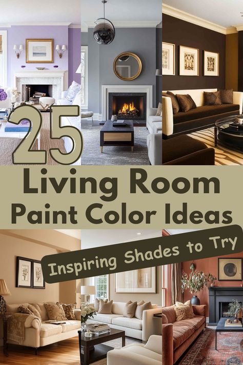 Revamp your living room with these 25 stunning paint color ideas! From calming neutrals to bold hues, discover the perfect shade to make your living room stylish and inviting. #LivingRoomDecor #PaintColorIdeas #HomeInspiration #LivingRoomDesign #InteriorStyling #PaintColor Painting My Living Room Ideas, Front Room Colors Scheme, Farmhouse Paint Colors For Living Room, Painting The Living Room Ideas, Living Room Paint Wall Ideas, Best Color Schemes For Living Room, Repainting Living Room Walls, Living Room Wall And Trim Colors, Accent Paint Wall Ideas Living Room