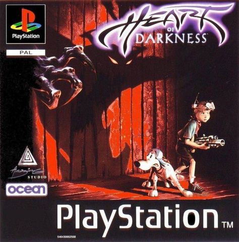 HEART OF DARKNESS [1999]. Heart of Darkness is a 2D Platformer game, developed by Amazing Studios and published by Interplay, which was released in 1998. Ps1 Games, Game Box Art, Playstation One, Arcade Console, Heart Of Darkness, Radiant Barrier, Playstation 1, Game Cover, Playstation Games