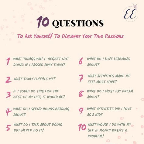 Questions To Ask Yourself To Find Your Passion, Figuring Out Who You Are Questions, How To Find Your True Passion, Questions To Know If You Are In Love, Questions To Get You Thinking, Questions To Find Your Passion, How To Know About Yourself, Ask Myself Questions, 12 Most Beautiful Questions Ever Asked