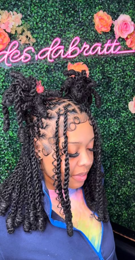 Invisible Locs Ponytail, Hairstyles For Invisible Locs, Teen Natural Hairstyles, Hairstyles For Birthday Girl Black 12, Short Hairstyles Braids, Invisible Locs With Curls, Teen Braid Styles, Brading Hairstyles Teens, Cute Hairstyles For Year 7 Old Braids