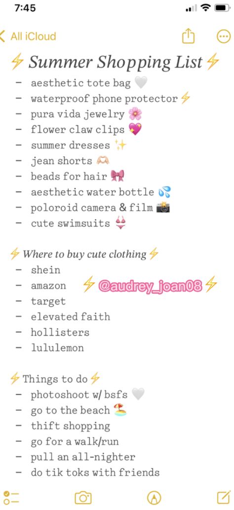 Summer Clothes Checklist, Preppy Shopping List, Hoț Girl Summer Must Haves, Summer Needs List, Preppy Summer Glow Up, Summer Things To Do By Yourself, Things For Summer To Buy, Summer To Do List 2023, Summer Girl Essentials