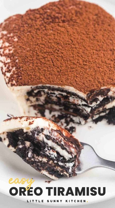 Recipes With Mascarpone Cheese, Tiramisu Easy, Oreo Tiramisu, Tiramisu Recipes, Mascarpone Recipes, Easy Tiramisu Recipe, Little Sunny Kitchen, Oreo Dessert Recipes, Sunny Kitchen