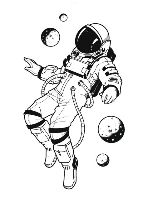 Cool Space Tattoos, Planet Sketch, Space Tattoo Ideas, Pop Culture Tattoos, Astronaut Drawing, Fly Drawing, Culture Tattoos, Space Tattoos, Astronaut Illustration