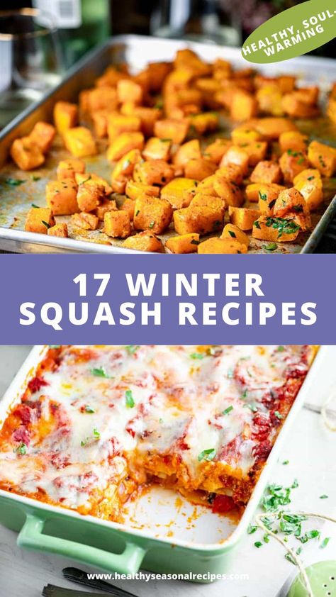 Winter Squash Recipes on two photos. Vegtables Dishes, Squash Recipes Butternut, Easy Beef Dinner Recipes, Easy Beef Dinner, Healthy Squash Recipes, Friendsgiving Menu, Winter Squash Recipes, Dinner Recipes With Ground Beef, Canned Soup