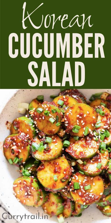 Spicy Korean Cucumber, Korean Salad, Soy Sauce Dressing, Korean Cucumber Salad, Cucumber Snacks, Korean Cucumber, Cucumber Appetizers, Spicy Cucumber Salad, Sushi Salad