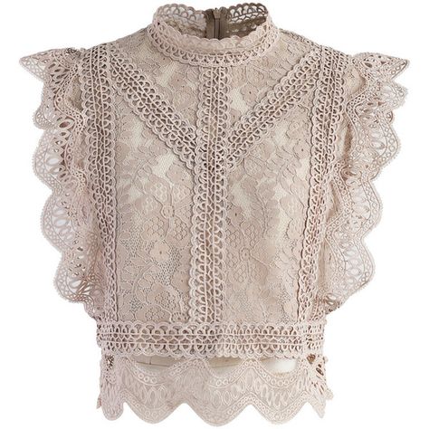 Chicwish Your Sassy Start Sleeveless Crochet Lace Top in Light Tan ($36) ❤ liked on Polyvore featuring tops, brown, brown sleeveless top, no sleeve tops, brown top, sleeveless tops and tan top Crochet Lace Shirt, Ruffle Shirts Blouses, Sassy Shirts, Brown Crop Top, Brown Blouse, Crochet Lace Top, Crochet Fabric, Beige Top, Summer Crop Tops