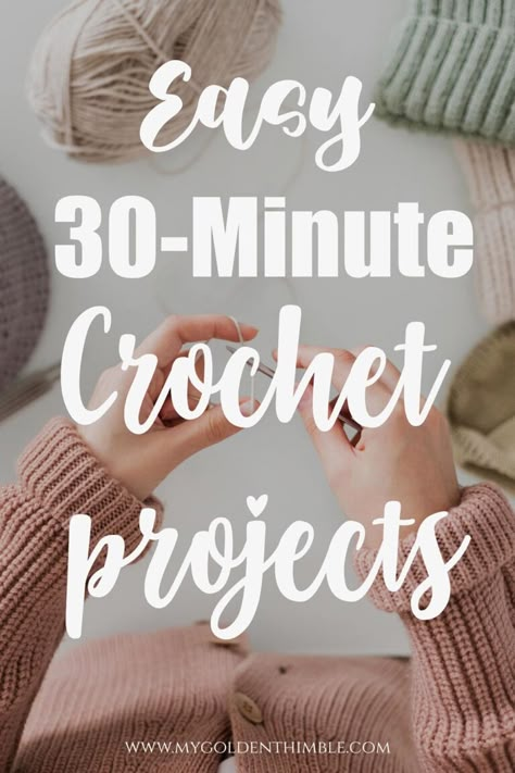 30 Minute Crochet, Crochet Projects For Beginners, Quick Crochet Gifts, Crochet Project Free, Easy Beginner Crochet Patterns, Beginning Crochet, Beginner Crochet Patterns, Fast Crochet, Quick Crochet Projects