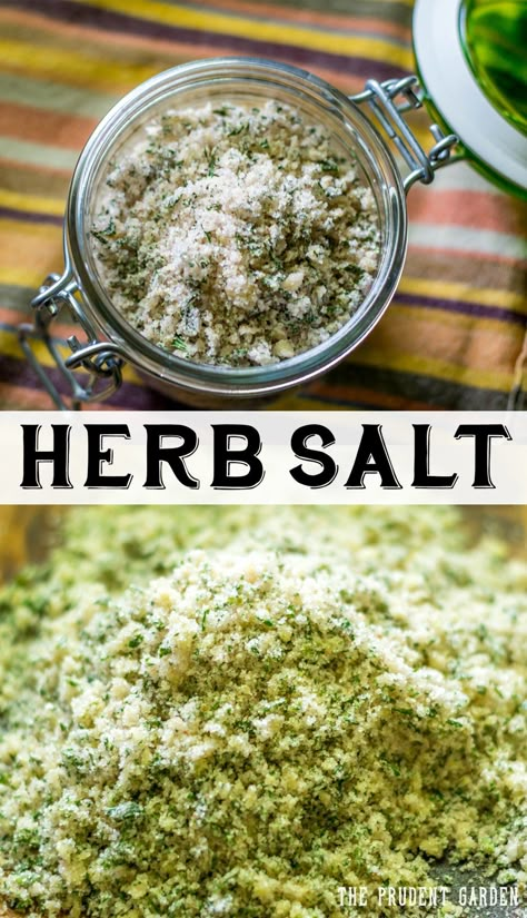 Herb Salt, Preserving Herbs, Harvesting Herbs, Flavored Salts, Dry Mixes, Herb Recipes, No Salt Recipes, Homemade Spices, Homemade Seasonings