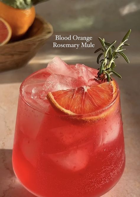 Blood Orange Rosemary Mocktail Mule — Join Jules Mocktail Mule, Thanksgiving Mocktail Recipe, Blood Orange Mocktail, Rosemary Mocktail, Join Jules, Orange Mocktail, Mule Drink, Blood Orange Cocktail, Dry January