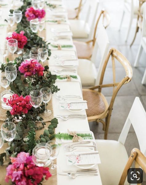 Bougainvillea Party Decor, Bougainvillea Centerpiece Wedding, Santorini Wedding Flowers, Bougainvillea Wedding Flowers, Fushia Wedding Decor, White Bougainvillea Wedding, Bougainvillea Table Decor, Bougainvillea Wedding Decoration, Bougainvillea Centerpiece