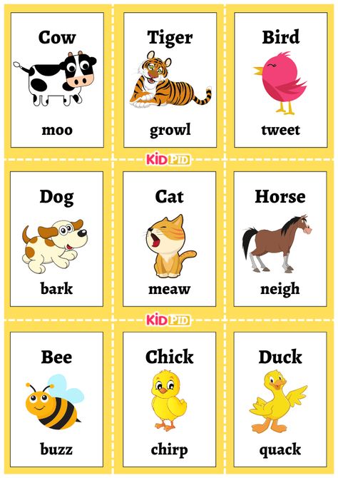 Animal Sounds Flashcards Animal Chart For Preschool, Animal Flash Cards Printable, Animals Pictures For Kids Printables, Animal Learning Activities For Kids, Animals Printables For Kids, Animal Flashcards Printable Free, Animal Sounds Worksheet, Flashcard Animals, Wild Animals Activities For Kids