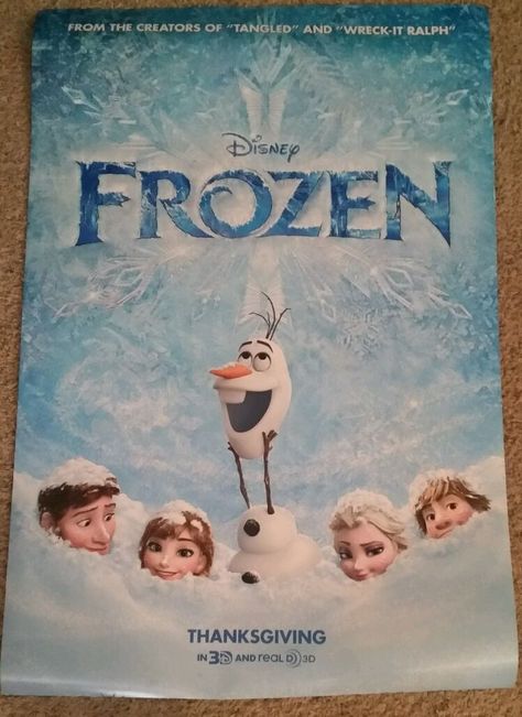 FROZEN Promo DS Movie Theater Poster Double Sided 27x40 P159 Frozen Poster, Film Frozen, Winter Movies, Disney Movie Posters, Frozen 2013, Frozen Wallpaper, Jennifer Lee, Frozen Movie, Idina Menzel