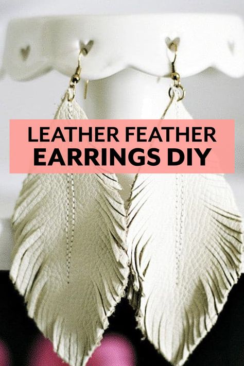 How To Make Leather Fringe Earrings, Diy Leather Jewelry How To Make, Faux Leather Feather Earrings, How To Make Leather Feathers, Diy Feather Earrings, I Am My Mother's Daughter, Diy Leather Feather Earrings, Fringe Earrings Diy, Feather Earrings Diy