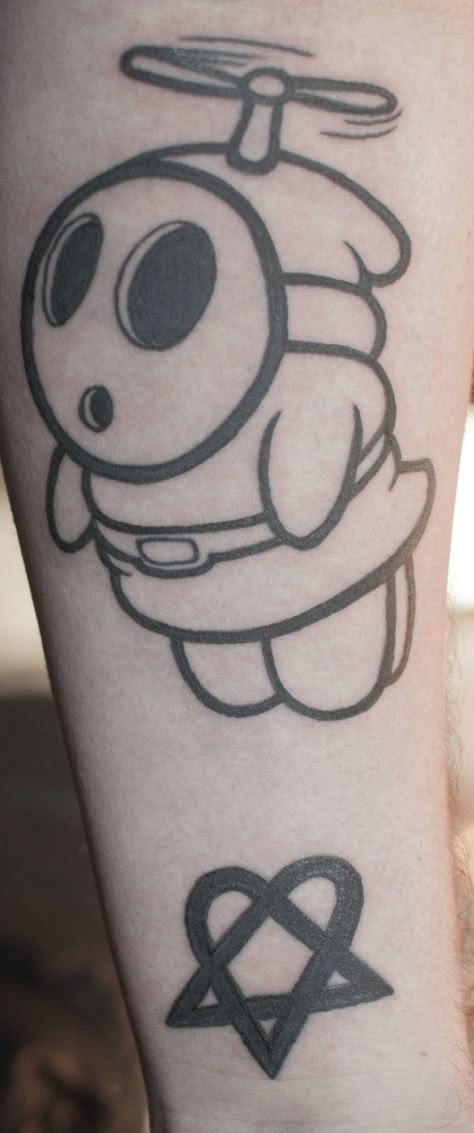 shy guy tattoo by v3xx3r.deviantart.com on @DeviantArt Shy Guy Mario Tattoo, Shy Guy Drawing, Shy Guy Tattoo, Tattoo Sleeve Background, Shy Guy Mario, Sleeve Background, Appearance Goals, Angel Tattoo Ideas, Pop Culture Tattoos