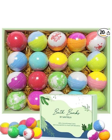 Bath Bombs for Women Gift Set, 20 Organic Bath Bombs with Essential Oil, Handmade SPA Bubble Bath Bombs for Relaxing, Gift for Her/Him, Women, Girls, Wife, Mother, Easter, Birthday Bubble Bath Bomb, Easter Birthday, Organic Bath Products, Relaxation Gifts, Gift Sets For Women, Home Spa, Bubble Bath, Essential Oil, Beauty And Personal Care