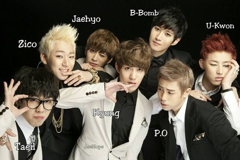 BLOCK B Members' Names Block B Members, Block B Kpop, Lee Taeil, B Bomb, B Names, U Kiss, Teen Top, Zico, Block B