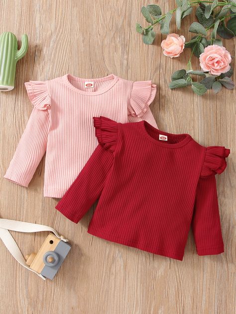 Kids Fashion Wear, Carters Girl, Top Baby Products, Spring Baby, Ribbed Dresses, Baby Design, Knit Tees, Ribbed Fabric