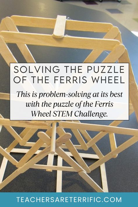 STEM Ferris Wheel Challenge is an amazing engineering projectfor upper elementary and middle school students. Teams create a dimensional turning two-sided- wheel that must be held aloft. Great Teamwork opportunity! Stem Middle School Challenges, Stem Challenges Middle School Team Building Activities, Stem Boxes Upper Elementary, Stem Upper Elementary, Stem Challenge Middle School, Quick Stem Activities Elementary, Stem Activities Elementary 5th Grade, Middle School Activities Fun, Stem Challenges Middle School