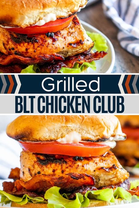 Grilled Chicken Club Sandwich Recipes, Grilled Chicken Sandwich Seasoning, Chicken Sandwich Blackstone, Grill Chicken Sandwich Recipe, Blt Chicken Sandwich, Grilled Chicken Club Sandwich, Grilled Chicken Blt Sandwich, Blackstone Chicken Sandwich Recipes, Chicken Sandwich Marinade