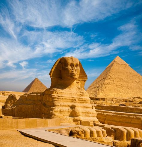 Sphinx Egypt, Life In Ancient Egypt, Pyramids Egypt, Egypt Tattoo, Ancient Statues, Egypt Tours, Valley Of The Kings, Egypt Art, Pyramids Of Giza