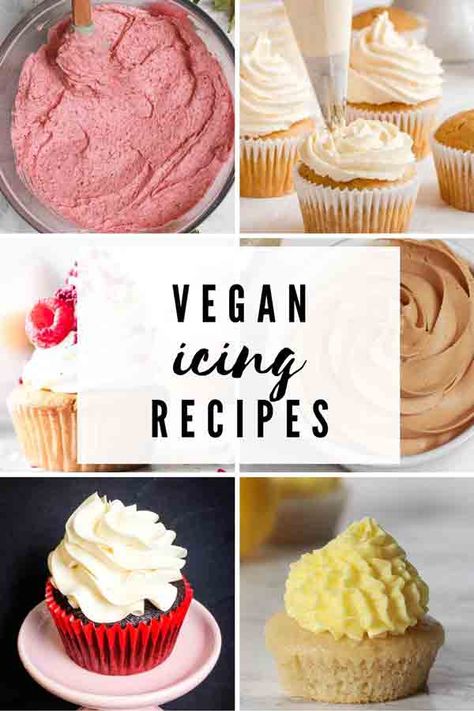 The best vegan icing recipes including buttercream, royal icing and Italian Swiss meringue frosting. All eggless and dairy-free! Vegan Cake Icing, Swiss Meringue Frosting, Vegan Icing, Icing Recipe For Cake, Dairy Free Icing, Gluten Free Frosting, Dairy Free Buttercream, Vegan Buttercream Frosting, Dairy Free Cupcakes