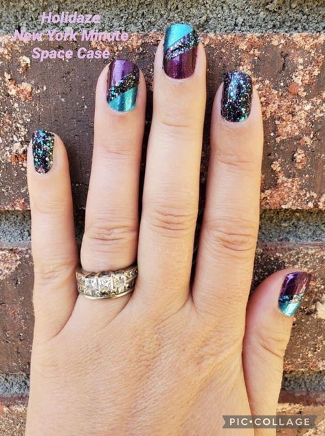 Figure It Out Color Street Combo, Color Street Mixed Mani Ideas, Mixed Mani Ideas, Colorstreet Nail Ideas, Color Street Mixed Mani, Colorstreet Combos, Nail Combos, Color Street Mani, Cute Nail Polish