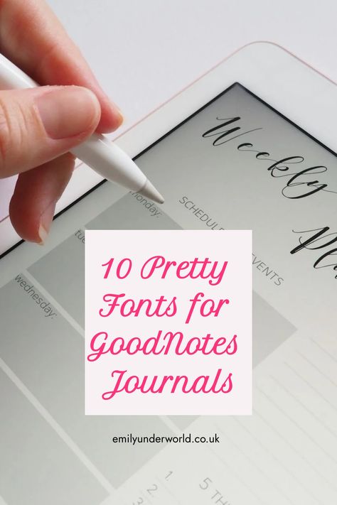 10 Pretty Fonts for GoodNotes Journals Aesthetic Goodnotes Fonts, Free Digital Planner Fonts, Best Goodnotes Fonts, Free Fonts For Goodnotes, Ipad Fonts For Notes, Goodnotes Handwriting Fonts Free, Goodnotes Fonts Free, Good Notes Bullet Journal Ipad, Art Tutorials Procreate