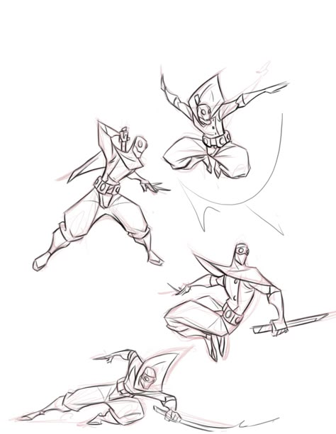 2345714-ninja_concept3_poses Poses Manga, Ninja Art, Sketch Poses, Tree Drawings Pencil, Art Sketches Pencil, Small Drawings, Gesture Drawing, Dynamic Poses, Poses References